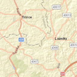 Tršice Street Map