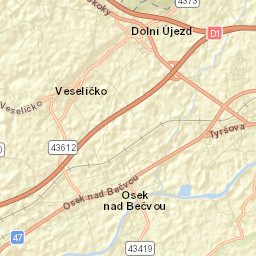 Dolní Újezd Street Map