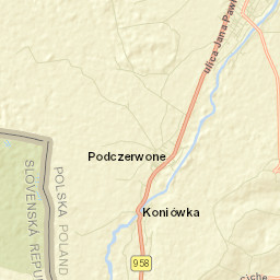Czarny Dunajec Street Map