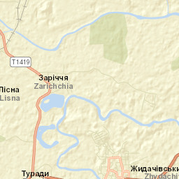 Zhydachiv Street Map