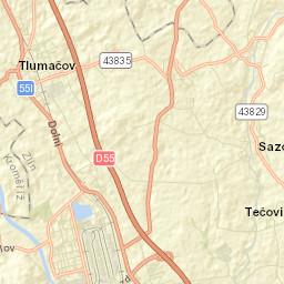 Tlumačov Street Map