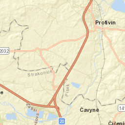 Protivín Street Map