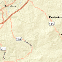 Rousínov Street Map