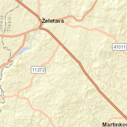 Želetava Street Map