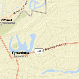 Hupalivka Street Map