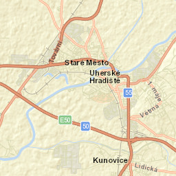 Kunovice Street Map