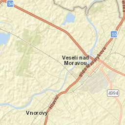 Veselí nad Moravou Street Map