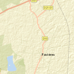 Favières Street Map