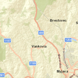 Myjava Street Map
