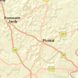 Pommerit-Jaudy Street Map