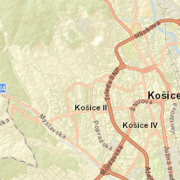 Košice Street Map