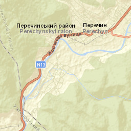 Perechyn Street Map