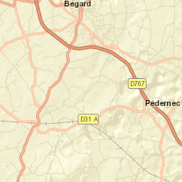 Bégard Street Map