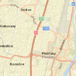 Okres Piešťany Street Map