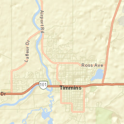 Timmins Street Map