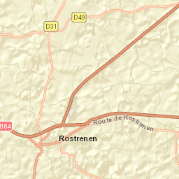 Rostrenen Street Map