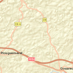 Plouguernével Street Map