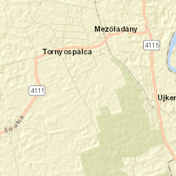 Tornyospálca Street Map