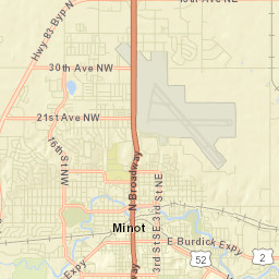 1800-1898 East Burdick Expressway, Minot Street Map