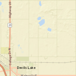 Devils Lake Street Map