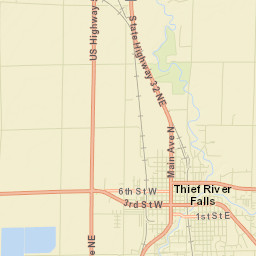 Thief River Falls Street Map