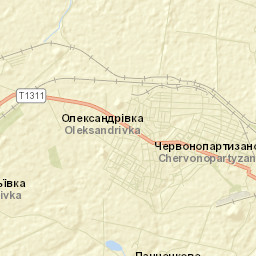 Chervonopartyzans’k Street Map