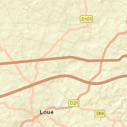 Loué Street Map