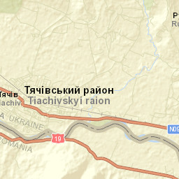 Tyachiv Street Map