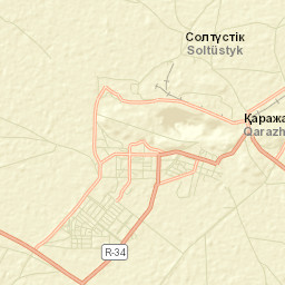 Qarazhal Street Map