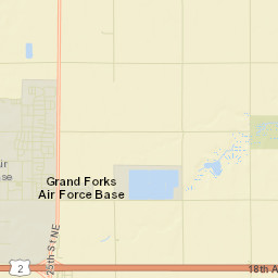 1865-1899 25th Street Northeast, Grand Forks AFB Street Map