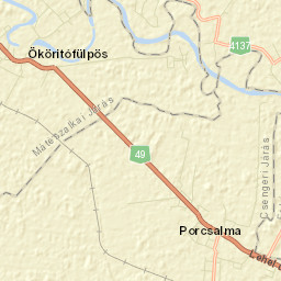 Porcsalma Street Map