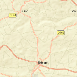 Sérent Street Map