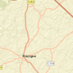 Précigné Street Map
