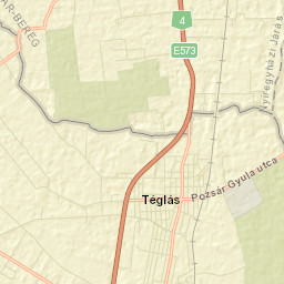 Téglás Street Map