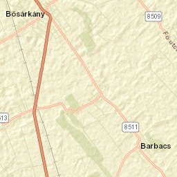 Bősárkány Street Map