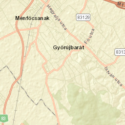 Győrújbarát Street Map