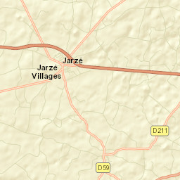 Jarzé Street Map