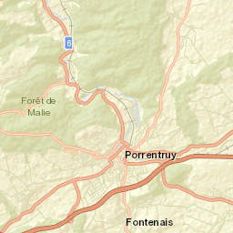 Porrentruy District Street Map
