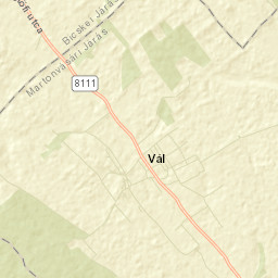 Vál Street Map