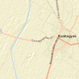 Kunhegyes Street Map