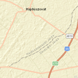 Hajdúszovát Street Map