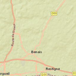 Restigné Street Map