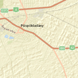 Püspökladány Street Map