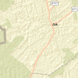 Ják Street Map
