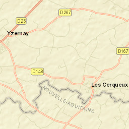 Yzernay Street Map