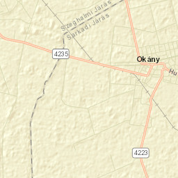 Okány Street Map