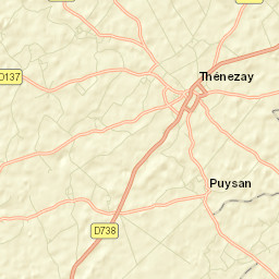 Thénezay Street Map