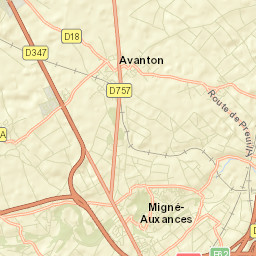 Migné-Auxances Street Map