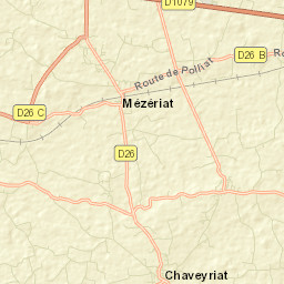 Mézériat Street Map