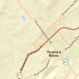 Thetford-Mines Street Map
